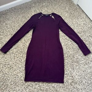 Express long sleeve fitted dress